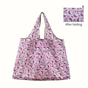 Hello Kitty Shopping Tote Bag Pink Packable Reusable Pink NWT